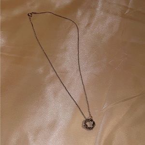 Grey rose ring necklace